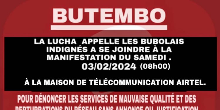 Butembo : la LUCHA en sit-in pour dénoncer la mauvaise qualité des services « Airtel »