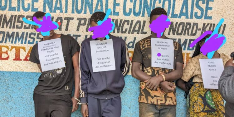 Insécurité à Butembo : présentation de quatre présumés bandits à la mairie