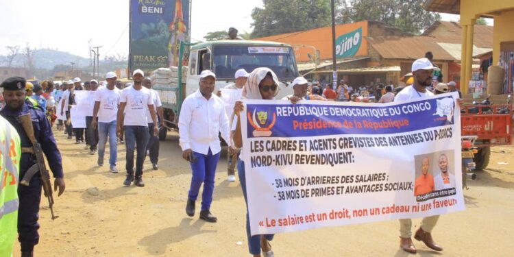Beni : les agents du P-DDRCS manifestent pour réclamer 38 mois de salaires impayés